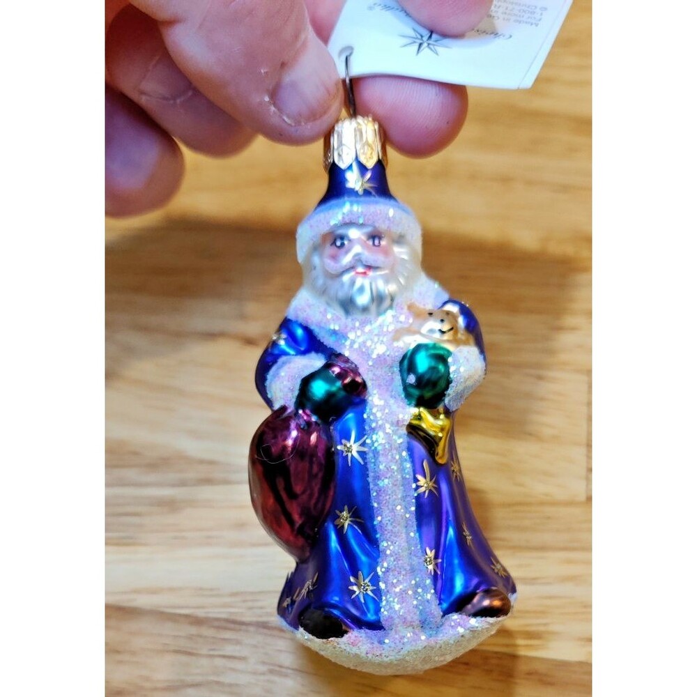 1998 CHRISTOPHER RADKO Petite Pere Noel Germany Glass Christmas Ornament tag - Picture 8 of 10